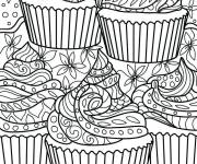 Coloriage Cupcake anti-stress