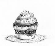 Coloriage Cupcake artistique