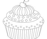 Coloriage Cupcake au caramel &agrave; imprimer
