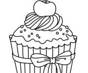 Coloriage Cupcake au cerises