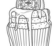 Coloriage Cupcake au chocolat fondant