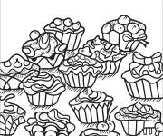 Coloriage Cupcake aux adultes