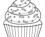 Coloriage Cupcake avec des p&eacute;pites