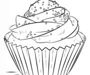 Coloriage Cupcake chocolat en ligne