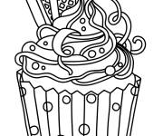 Coloriage Cupcake d&eacute;licieux