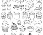Coloriage Cupcake g&acirc;teaux