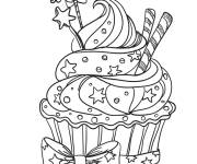 Coloriage Cupcake jolie gratuit