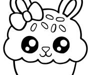 Coloriage et dessins gratuit Cupcake Kawaii à imprimer