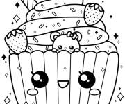 Coloriage Cupcake maternelle kawaii