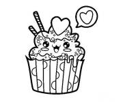 Coloriage Cupcake mignonne kawaii