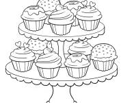 Coloriage et dessins gratuit Cupcake pour la f&ecirc;te à imprimer