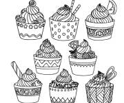 Coloriage Cupcake pour les amoureux des g&acirc;teaux
