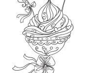 Coloriage et dessins gratuit Cupcake pour saint-valentin à imprimer