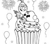 Coloriage et dessins gratuit Cupcake reine des neiges de Disney à imprimer