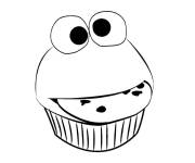 Coloriage Cupcake rigolote