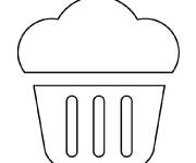Coloriage Cupcake simple emoji