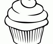 Coloriage et dessins gratuit Cupcake simple stylis&eacute; à imprimer