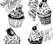 Coloriage et dessins gratuit Cupcake vintage pour adulte à imprimer