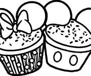 Coloriage Cupcakes sucr&eacute;s