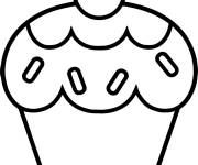 Coloriage Emoji petit g&acirc;teau