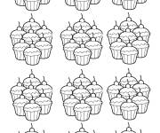 Coloriage et dessins gratuit Illustration Cupcake pour adulte à imprimer