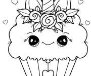 Coloriage Licorne cupcake maternelle