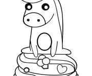 Coloriage Licorne magique sur cupcake