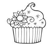 Coloriage Petit g&acirc;teau &agrave; la vanille