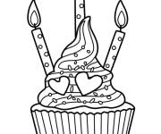 Coloriage Petit gâteau pour un joyeux anniversaire