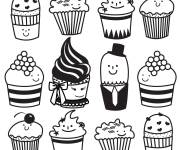 Coloriage Petit g&acirc;teaux &agrave; t&eacute;l&eacute;charger