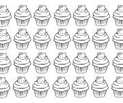 Coloriage Petits g&acirc;teaux Hello Kitty