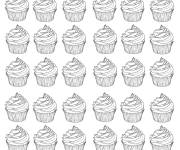 Coloriage et dessins gratuit Plusieurs Cupcakes facile à imprimer