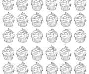 Coloriage et dessins gratuit Plusieurs Cupcakes facile à imprimer