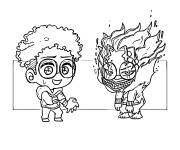 Coloriage Chibi Okarun de Dandadan