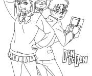 Coloriage et dessins gratuit Dandadan Momo Ayase et Okarun à imprimer