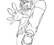 Coloriage Fille Dandadan au combat