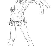 Coloriage Momo de Dandadan en action
