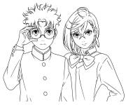 Coloriage et dessins gratuit Okarun et Momo Ayase de Dandadan à imprimer