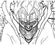 Coloriage Okarun souriant de Dandadan