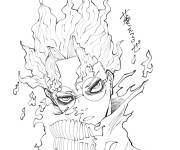 Coloriage et dessins gratuit Personnage de Dandadan au crayon à imprimer