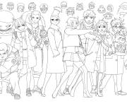 Coloriage Personnages de la nouvelle saison de Dandadan