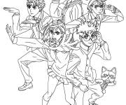 Coloriage Personnages principaux de Dandadan