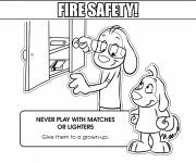 Coloriage Allumettes et briquets cause de l'incendie