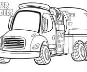Coloriage Camion d'eau de lutte contre les incendies