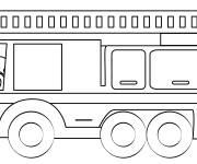 Coloriage Camion de pompier contre le feu
