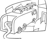 Coloriage Camion de pompier dessin&eacute; &agrave; la main