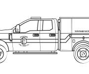 Coloriage Camion de pompier d&eacute;taill&eacute;