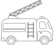 Coloriage Camion de pompier pour combattre l'incendie