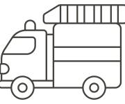 Coloriage et dessins gratuit Camion de pompier simple à imprimer
