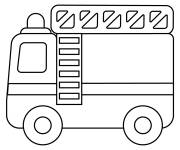 Coloriage Camion de pompier stylis&eacute;